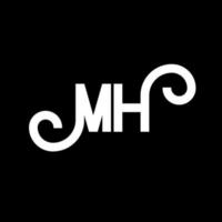 MH Letter Logo Design. Initial letters MH logo icon. Abstract letter MH minimal logo design template. M H letter design vector with black colors. mh logo