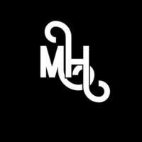 diseño del logotipo de la letra mh. icono del logotipo de letras iniciales mh. letra abstracta mh plantilla de diseño de logotipo mínimo. vector de diseño de letra mh con colores negros. logotipo mh