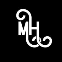 diseño del logotipo de la letra mh. icono del logotipo de letras iniciales mh. letra abstracta mh plantilla de diseño de logotipo mínimo. vector de diseño de letra mh con colores negros. logotipo mh