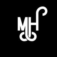 diseño del logotipo de la letra mh. icono del logotipo de letras iniciales mh. letra abstracta mh plantilla de diseño de logotipo mínimo. vector de diseño de letra mh con colores negros. logotipo mh