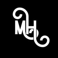 diseño del logotipo de la letra mh. icono del logotipo de letras iniciales mh. letra abstracta mh plantilla de diseño de logotipo mínimo. vector de diseño de letra mh con colores negros. logotipo mh