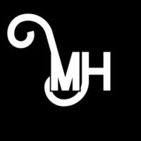 diseño del logotipo de la letra mh. icono del logotipo de letras iniciales mh. letra abstracta mh plantilla de diseño de logotipo mínimo. vector de diseño de letra mh con colores negros. logotipo mh