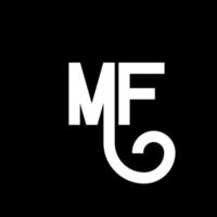 MF Letter Logo Design. Initial letters MF logo icon. Abstract letter MF minimal logo design template. M F letter design vector with black colors. mf logo