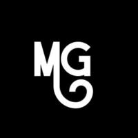 MG Letter Logo Design. Initial letters MG logo icon. Abstract letter MG minimal logo design template. M G letter design vector with black colors. mg logo