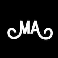 MA Letter Logo Design. Initial letters MA logo icon. Abstract letter MA minimal logo design template. M A letter design vector with black colors. ma logo