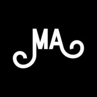 MA Letter Logo Design. Initial letters MA logo icon. Abstract letter MA minimal logo design template. M A letter design vector with black colors. ma logo