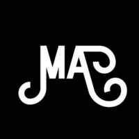 MA Letter Logo Design. Initial letters MA logo icon. Abstract letter MA minimal logo design template. M A letter design vector with black colors. ma logo