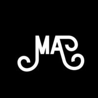 MA Letter Logo Design. Initial letters MA logo icon. Abstract letter MA minimal logo design template. M A letter design vector with black colors. ma logo