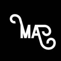 diseño del logotipo de la letra ma. icono del logotipo de las letras iniciales ma. plantilla de diseño de logotipo mínimo de letra ma abstracta. ma vector de diseño de letras con colores negros. mi logotipo