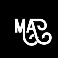 diseño del logotipo de la letra ma. icono del logotipo de las letras iniciales ma. plantilla de diseño de logotipo mínimo de letra ma abstracta. ma vector de diseño de letras con colores negros. mi logotipo