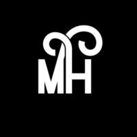 diseño del logotipo de la letra mh. icono del logotipo de letras iniciales mh. letra abstracta mh plantilla de diseño de logotipo mínimo. vector de diseño de letra mh con colores negros. logotipo mh