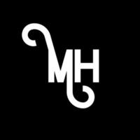 MH Letter Logo Design. Initial letters MH logo icon. Abstract letter MH minimal logo design template. M H letter design vector with black colors. mh logo