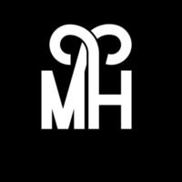 diseño del logotipo de la letra mh. icono del logotipo de letras iniciales mh. letra abstracta mh plantilla de diseño de logotipo mínimo. vector de diseño de letra mh con colores negros. logotipo mh