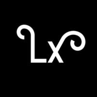 LX Letter Logo Design. Initial letters LX logo icon. Abstract letter LX minimal logo design template. L X letter design vector with black colors. lx logo