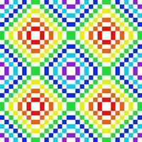 Seamless rainbow color pattern with pixel style design. vector