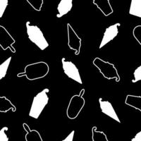 Ice cream silhouette pattern, seamless pattern on a black background. Illustration of vector design.  vector illustration.