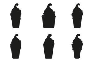 Ice cream silhouette, great design for any purposes. White isolated background. Sweet food. vector