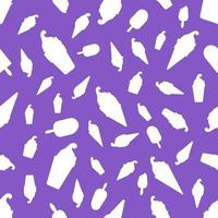 Ice cream silhouette pattern, seamless pattern on purple background. Illustration of vector design.  vector illustration.