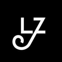 diseño del logotipo de la letra lz. icono del logotipo de letras iniciales lz. plantilla de diseño de logotipo mínimo de letra abstracta lz. vector de diseño de letras lz con colores negros. logotipo de lz