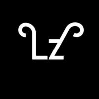 diseño del logotipo de la letra lz. icono del logotipo de letras iniciales lz. plantilla de diseño de logotipo mínimo de letra abstracta lz. vector de diseño de letras lz con colores negros. logotipo de lz