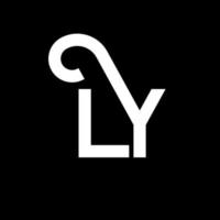 LY Letter Logo Design. Initial letters LY logo icon. Abstract letter LY minimal logo design template. L Y letter design vector with black colors. ly logo