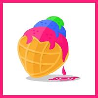 vector ice cream, symbol of love, romance, suitable for advertising needs, banners, children's books, and etc