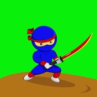 lindo personaje, niños ninja, adecuado para libros infantiles, icono, etc. vector