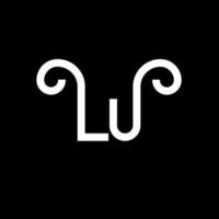 diseño del logotipo de la letra lu. icono del logotipo de letras iniciales lu. plantilla de diseño de logotipo mínimo de letra abstracta lu. vector de diseño de letra lu con colores negros. logotipo de lu