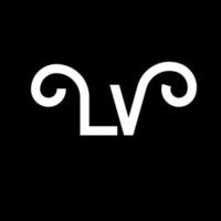 diseño del logotipo de la letra lv. icono del logotipo de letras iniciales lv. plantilla de diseño de logotipo mínimo de letra abstracta lv. vector de diseño de letra lv con colores negros. logotipo de lv