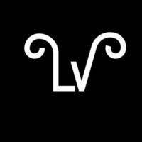 diseño del logotipo de la letra lv. icono del logotipo de letras iniciales lv. plantilla de diseño de logotipo mínimo de letra abstracta lv. vector de diseño de letra lv con colores negros. logotipo de lv