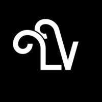 LV Letter Logo Design. Initial letters LV logo icon. Abstract letter LV minimal logo design template. L V letter design vector with black colors. lv logo