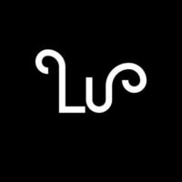 diseño del logotipo de la letra lu. icono del logotipo de letras iniciales lu. plantilla de diseño de logotipo mínimo de letra abstracta lu. vector de diseño de letra lu con colores negros. logotipo de lu