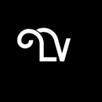 LV Letter Logo Design. Initial letters LV logo icon. Abstract letter LV minimal logo design template. L V letter design vector with black colors. lv logo