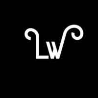 diseño de logotipo de letra lw. icono del logotipo de letras iniciales lw. plantilla de diseño de logotipo mínimo de letra abstracta lw. vector de diseño de letra lw con colores negros. logotipo de lw