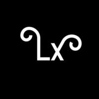 diseño del logotipo de la letra lx. icono del logotipo de letras iniciales lx. plantilla de diseño de logotipo mínimo de letra abstracta lx. vector de diseño de letra lx con colores negros. logotipo de lx