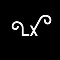 diseño del logotipo de la letra lx. icono del logotipo de letras iniciales lx. plantilla de diseño de logotipo mínimo de letra abstracta lx. vector de diseño de letra lx con colores negros. logotipo de lx