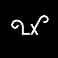 diseño del logotipo de la letra lx. icono del logotipo de letras iniciales lx. plantilla de diseño de logotipo mínimo de letra abstracta lx. vector de diseño de letra lx con colores negros. logotipo de lx