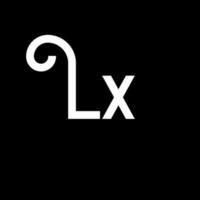 LX Letter Logo Design. Initial letters LX logo icon. Abstract letter LX minimal logo design template. L X letter design vector with black colors. lx logo