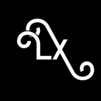 diseño del logotipo de la letra lx. icono del logotipo de letras iniciales lx. plantilla de diseño de logotipo mínimo de letra abstracta lx. vector de diseño de letra lx con colores negros. logotipo de lx