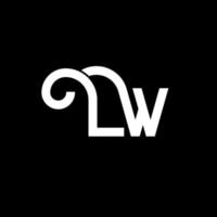 diseño de logotipo de letra lw. icono del logotipo de letras iniciales lw. plantilla de diseño de logotipo mínimo de letra abstracta lw. vector de diseño de letra lw con colores negros. logotipo de lw