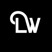 diseño de logotipo de letra lw. icono del logotipo de letras iniciales lw. plantilla de diseño de logotipo mínimo de letra abstracta lw. vector de diseño de letra lw con colores negros. logotipo de lw