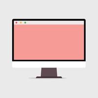 Colorful desktop computer monitor empty screen vector