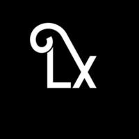 diseño del logotipo de la letra lx. icono del logotipo de letras iniciales lx. plantilla de diseño de logotipo mínimo de letra abstracta lx. vector de diseño de letra lx con colores negros. logotipo de lx