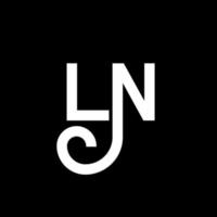 LN Letter Logo Design. Initial letters LN logo icon. Abstract letter LN minimal logo design template. L N letter design vector with black colors. ln logo