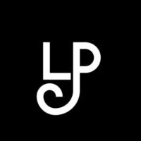 diseño de logotipo de letra lp. icono del logotipo de letras iniciales lp. plantilla de diseño de logotipo mínimo de letra abstracta lp. vector de diseño de letra lo con colores negros. logotipo de lp