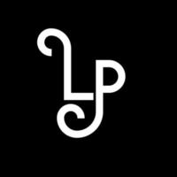 diseño de logotipo de letra lp. icono del logotipo de letras iniciales lp. plantilla de diseño de logotipo mínimo de letra abstracta lp. vector de diseño de letra lo con colores negros. logotipo de lp