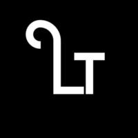 LT Letter Logo Design. Initial letters LT logo icon. Abstract letter LT minimal logo design template. L T letter design vector with black colors. lt logo