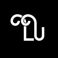 diseño del logotipo de la letra lu. icono del logotipo de letras iniciales lu. plantilla de diseño de logotipo mínimo de letra abstracta lu. vector de diseño de letra lu con colores negros. logotipo de lu