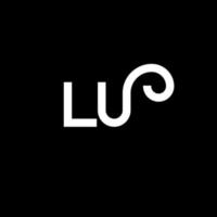 diseño del logotipo de la letra lu. icono del logotipo de letras iniciales lu. plantilla de diseño de logotipo mínimo de letra abstracta lu. vector de diseño de letra lu con colores negros. logotipo de lu