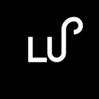 diseño del logotipo de la letra lu. icono del logotipo de letras iniciales lu. plantilla de diseño de logotipo mínimo de letra abstracta lu. vector de diseño de letra lu con colores negros. logotipo de lu